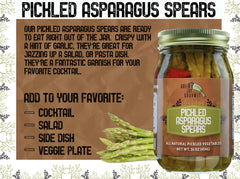 Green Jay Gourmet pickled asparagus served on a charcuterie board adding savory crunch