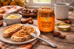 Green Jay Gourmet close-up texture of pumpkin butter, showcasing creamy consistency