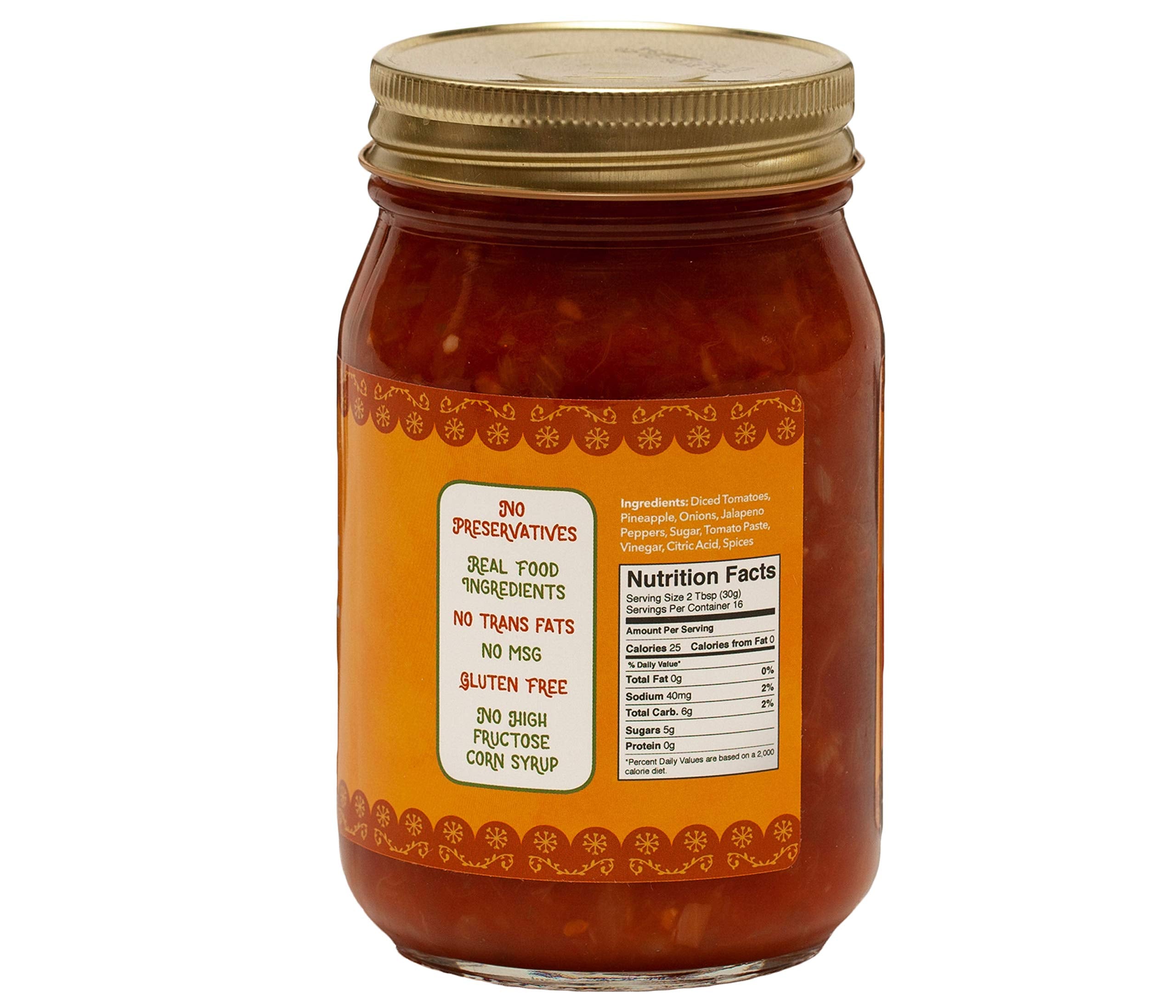 Green Jay Gourmet salsa close-up highlighting chunky pineapple texture and fresh flavor