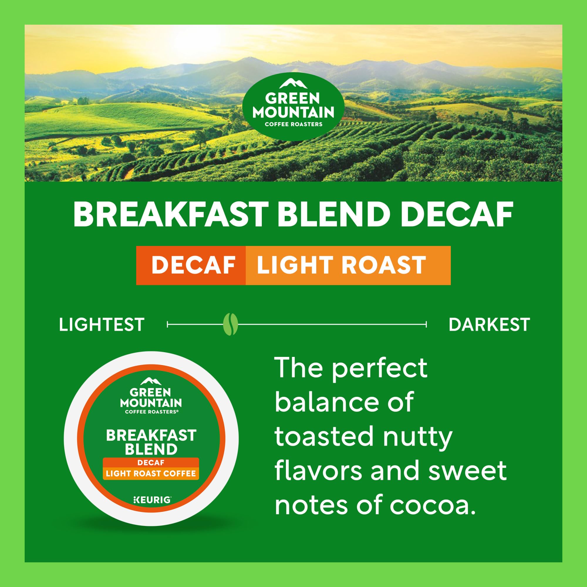 Sixty Green Mountain K-Cup pods displayed to show quantity and value in one box