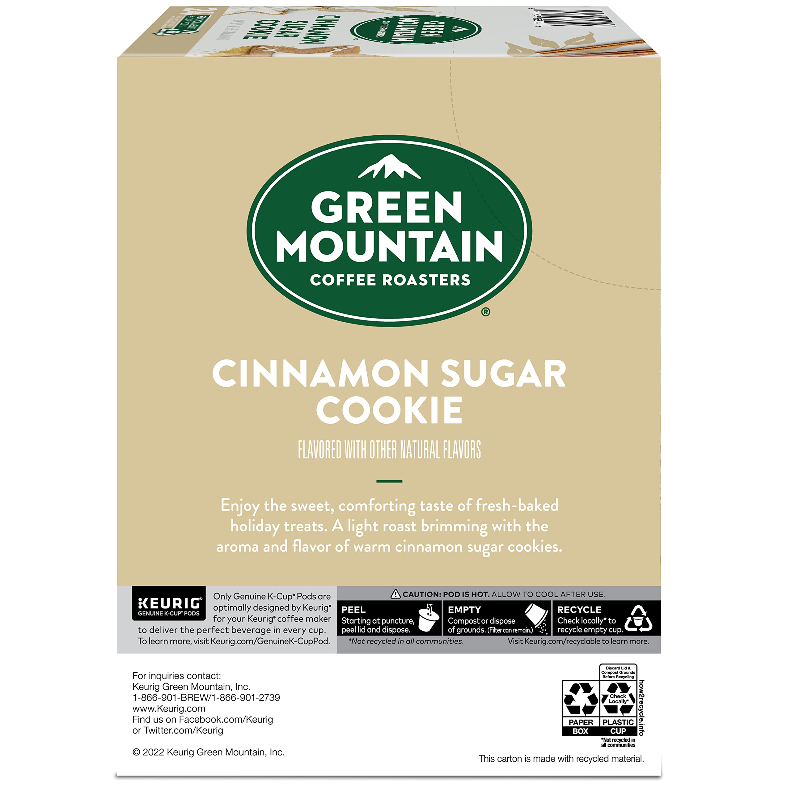 Green Mountain Coffee Roasters open box with 24 pods organized showing portioned servings