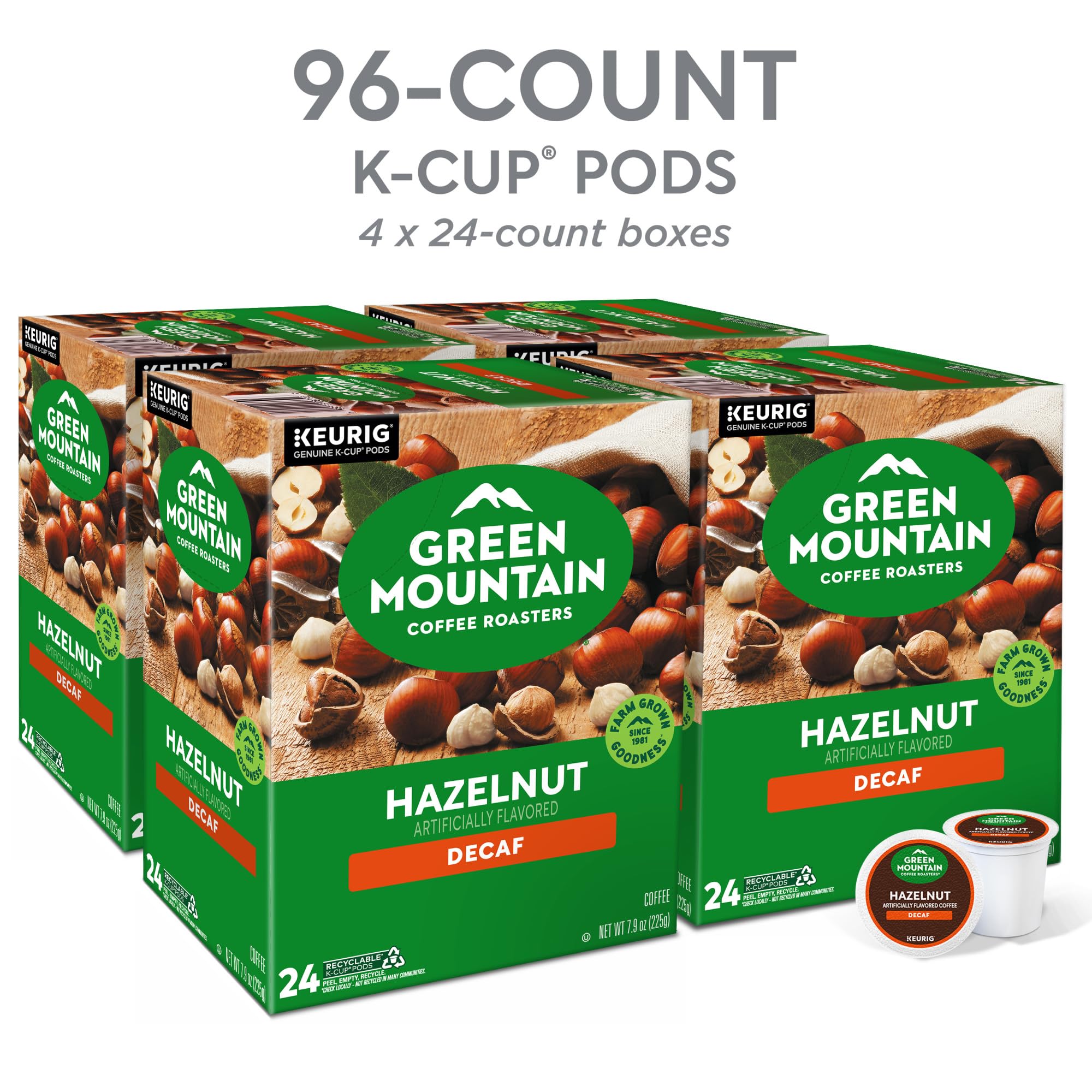 Green Mountain Coffee Roasters brewed cup with steam showing rich hazelnut aroma