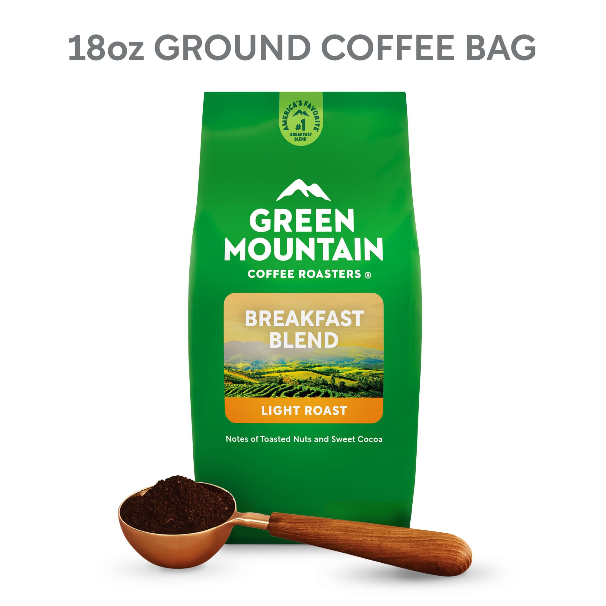 Green Mountain Coffee Roasters close-up of ground coffee texture for aroma clarity