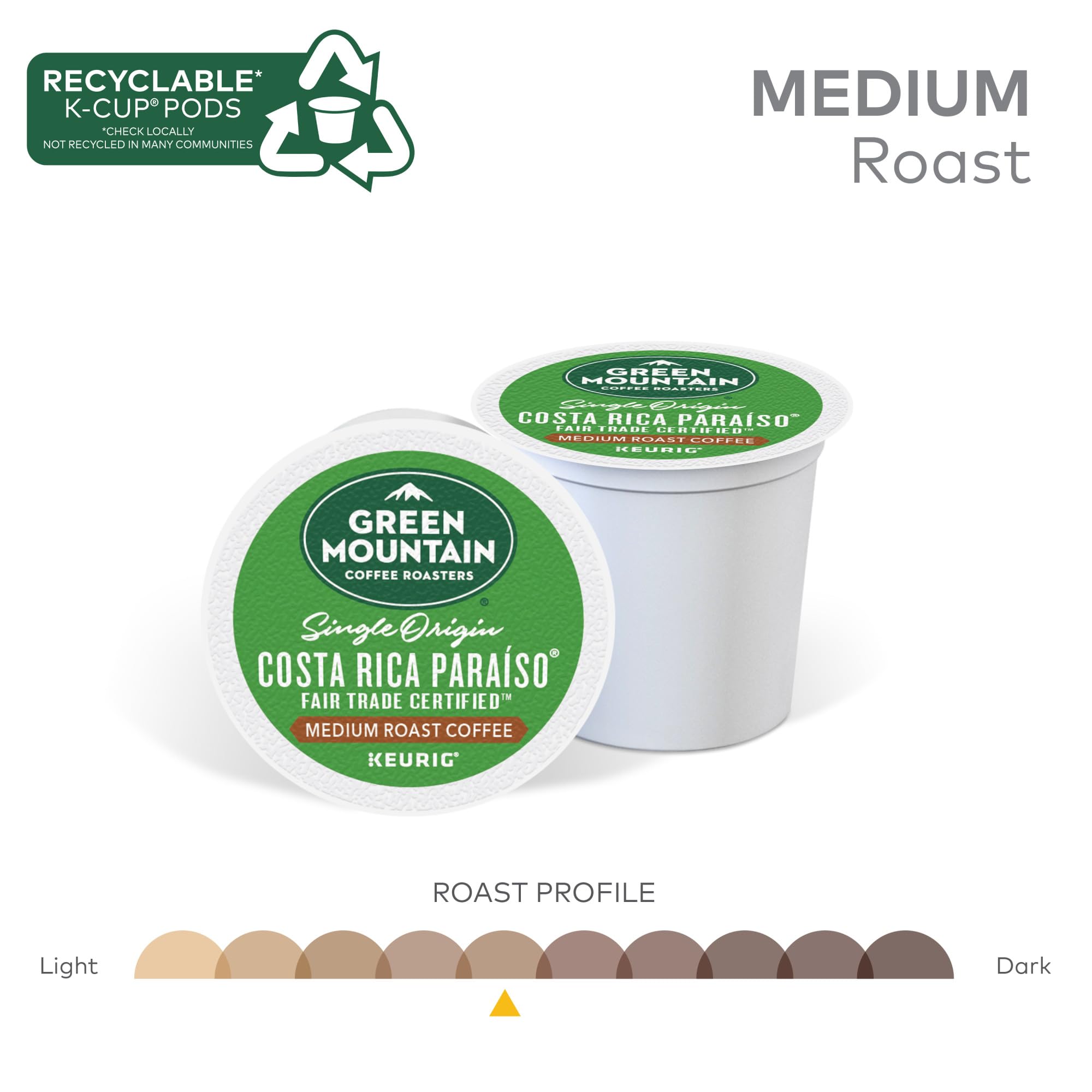Green Mountain Coffee Roasters brewed cup with visible crema and aroma