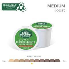 Green Mountain Coffee Roasters brewed cup with visible crema and aroma