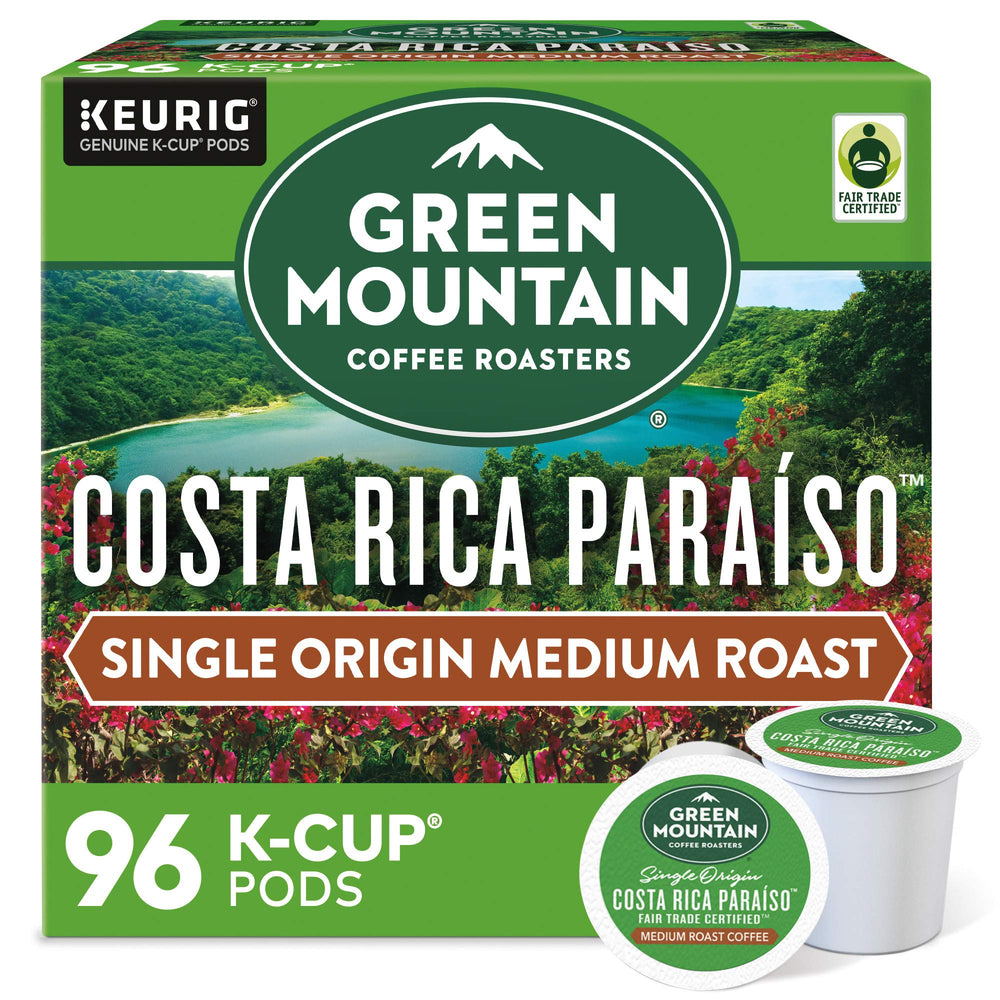 Green Mountain Coffee Roasters front packaging showing product and count benefits