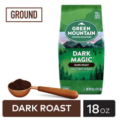 Green Mountain Coffee Roasters back label close-up displaying ingredients and certification benefits