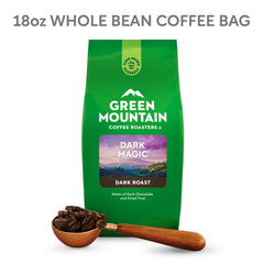 Green Mountain Coffee Roasters whole bean close-up showing glossy dark roast for rich flavor
