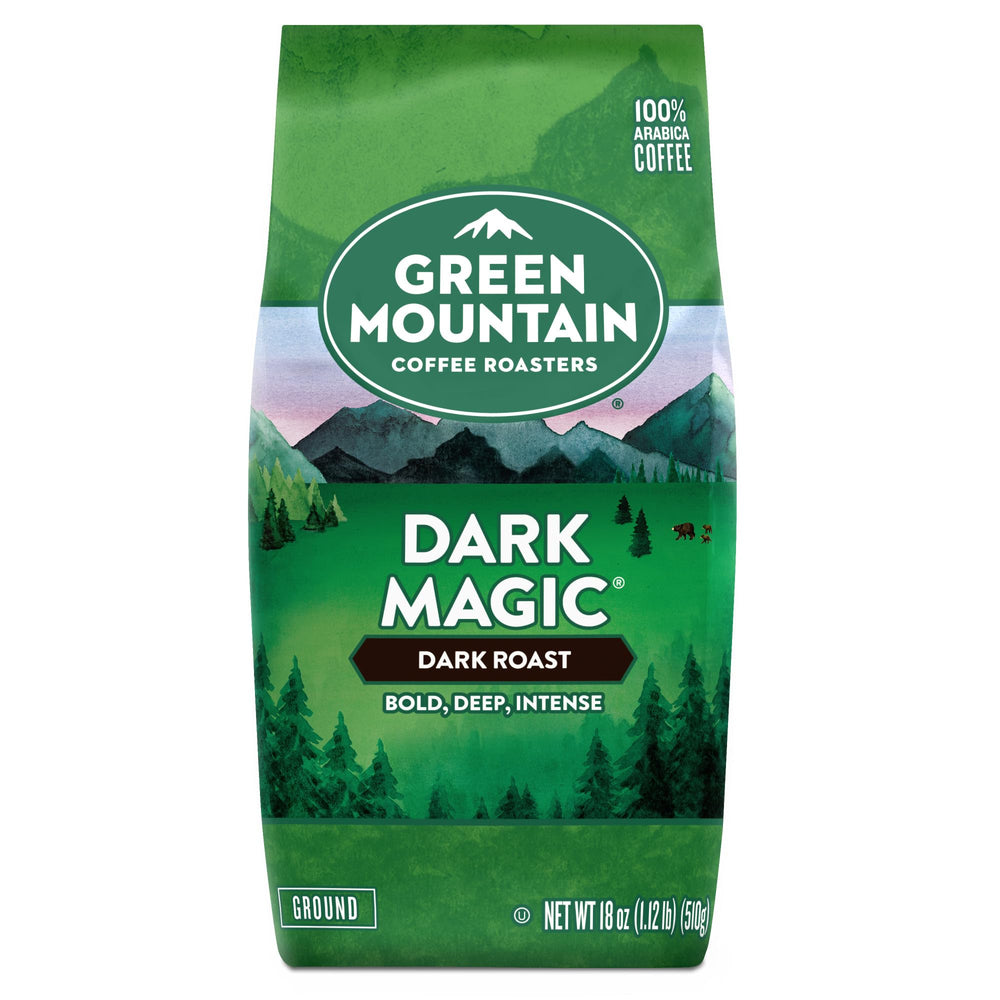 Green Mountain Coffee Roasters coffee pouring stream into mug showing intensity and crema