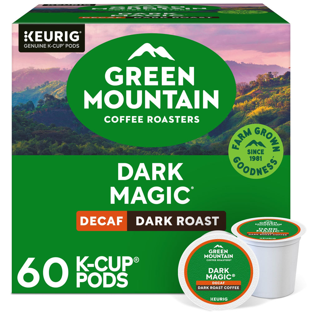 Green Mountain Coffee Roasters front packaging showing bold decaf for convenience