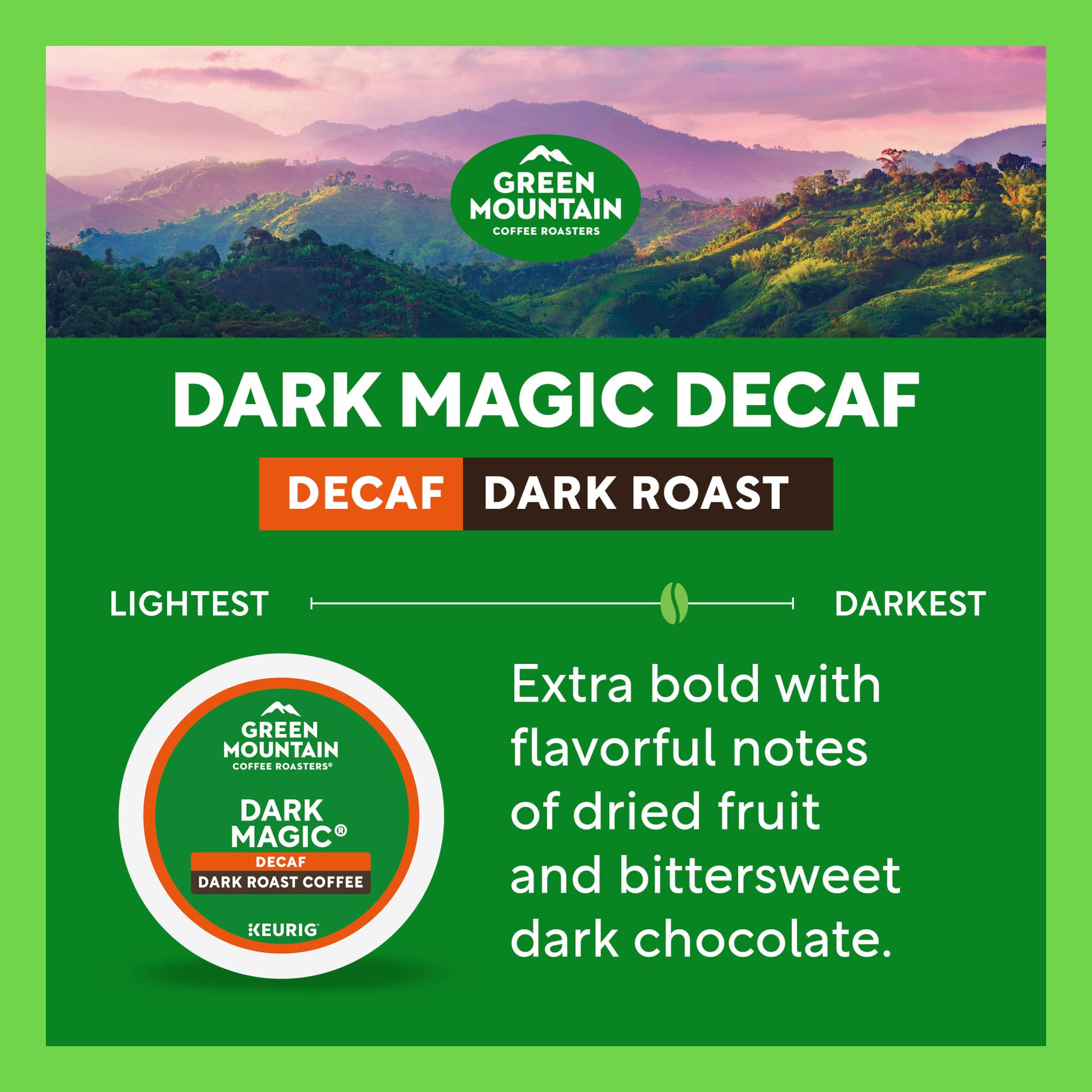 Green Mountain Coffee Roasters label with kosher and sourcing certifications for trust