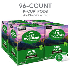 Green Mountain Coffee Roasters top view of a Dark Magic pod lid illustrating seal freshness