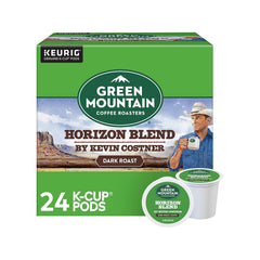 Green Mountain Coffee Roasters front box showing 24-count and benefit of ready supply