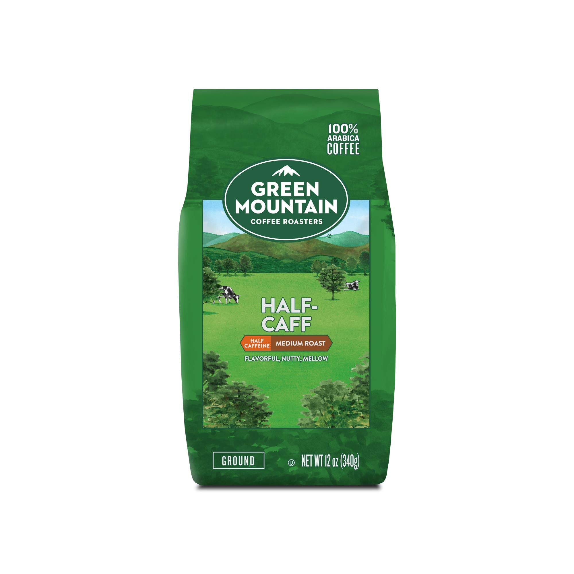 Green Mountain Coffee Roasters open can top view highlighting freshness and convenience
