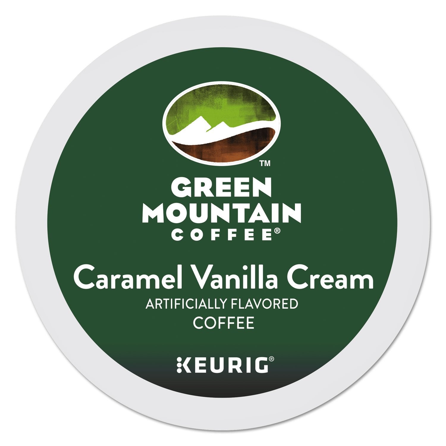 Green Mountain Hazelnut pod inside Keurig brewer demonstrating easy brewing