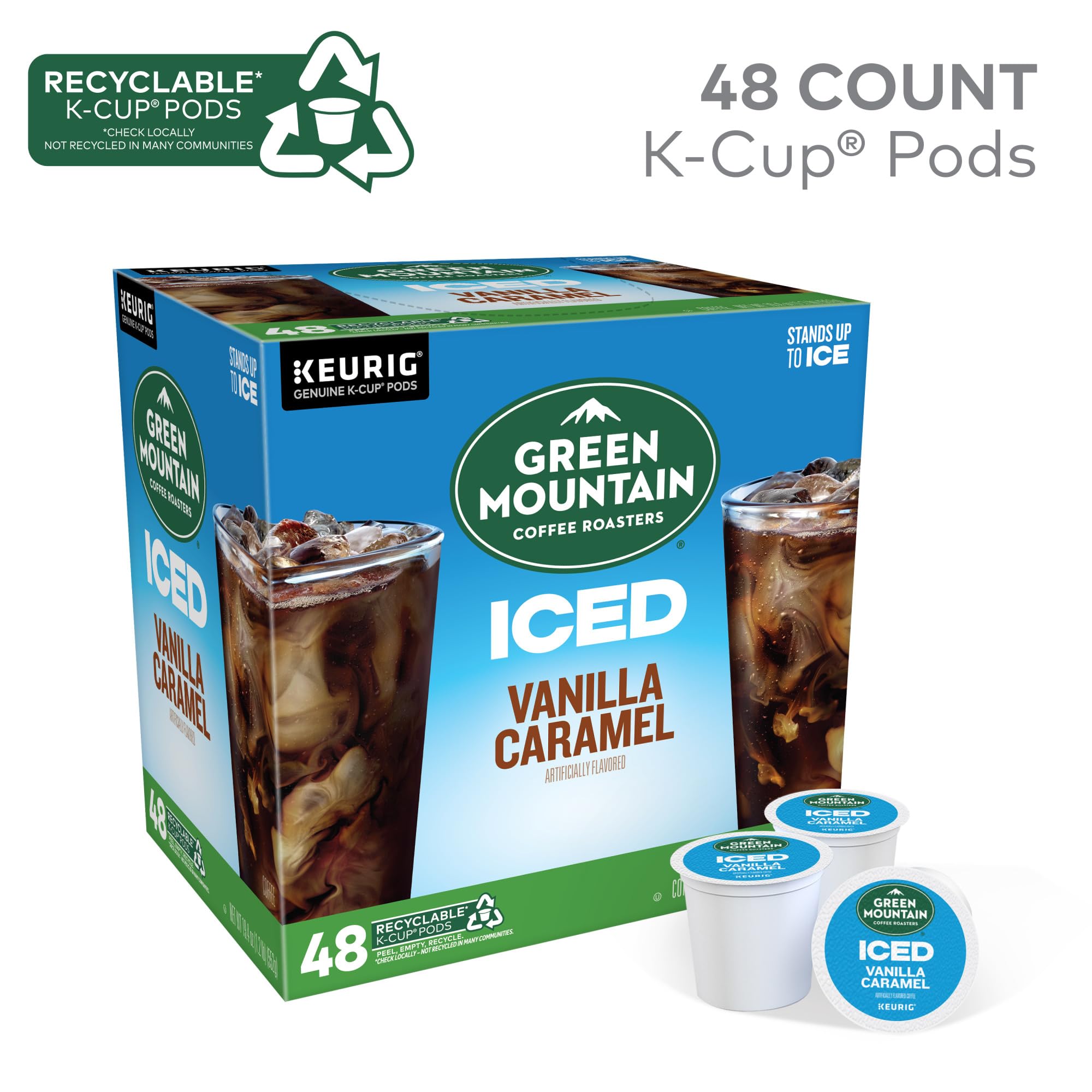 Close-up of Green Mountain Coffee Roasters K-Cup pod highlighting freshness and seal