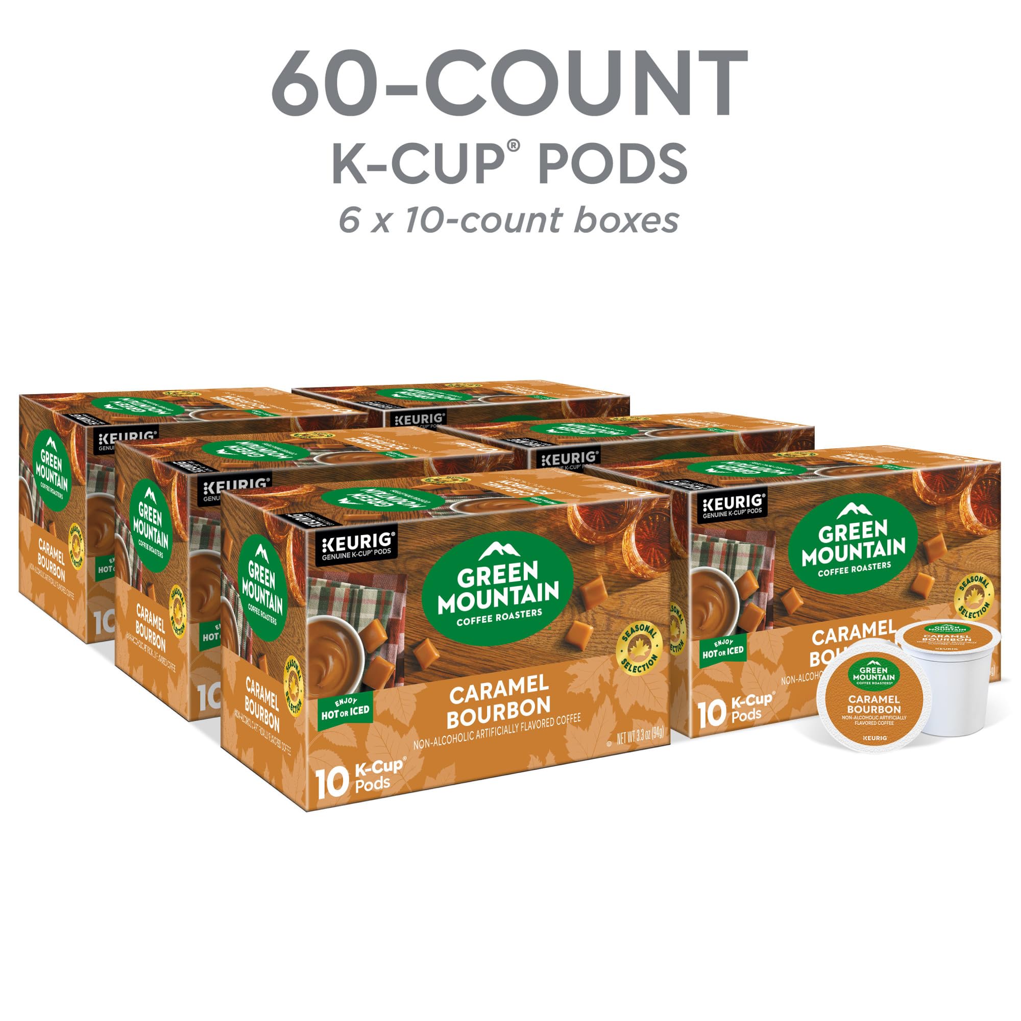 Green Mountain Coffee Roasters K-Cup top label highlighting flavor and compatibility