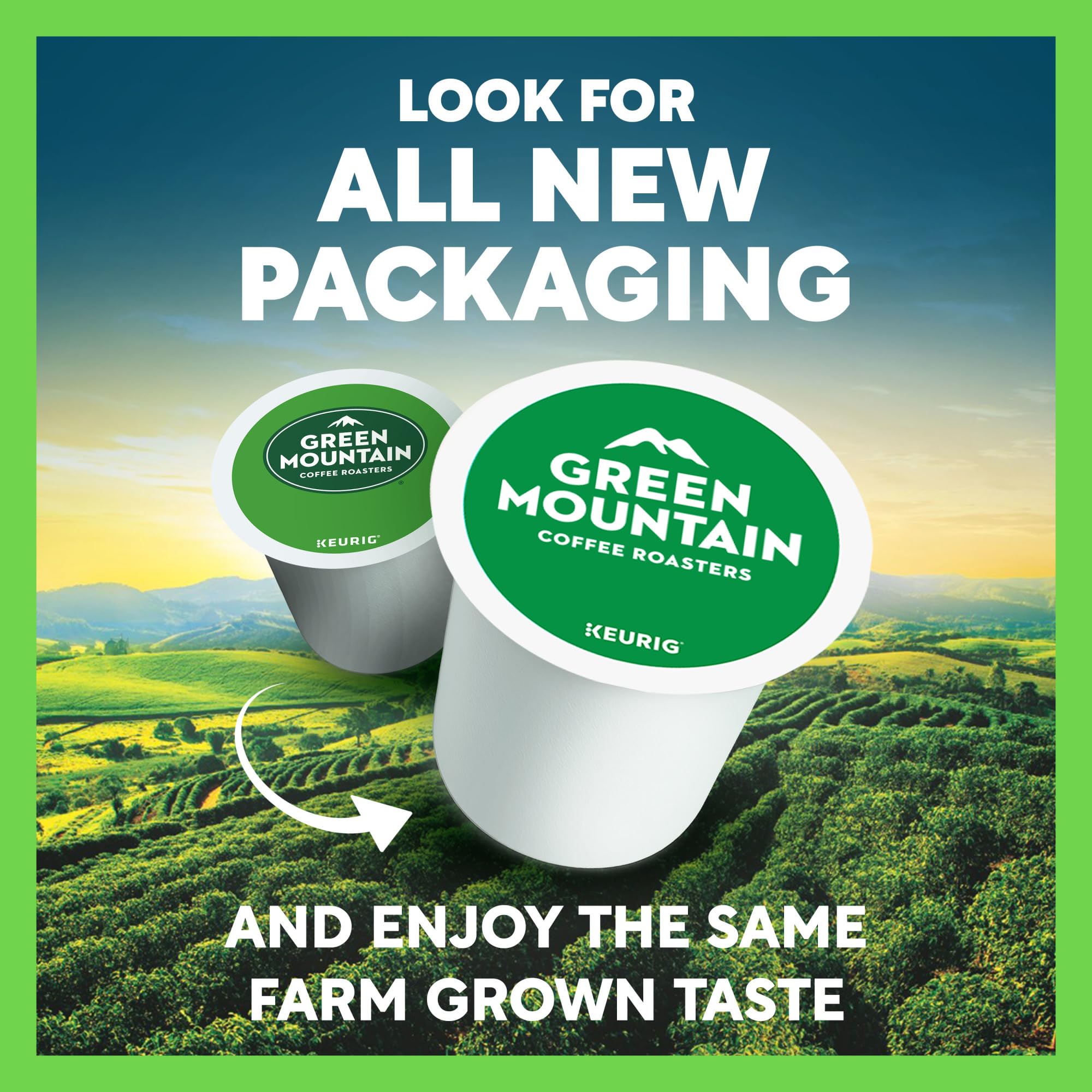 Green Mountain Coffee Roasters K-Cup top view highlighting pod design and convenience