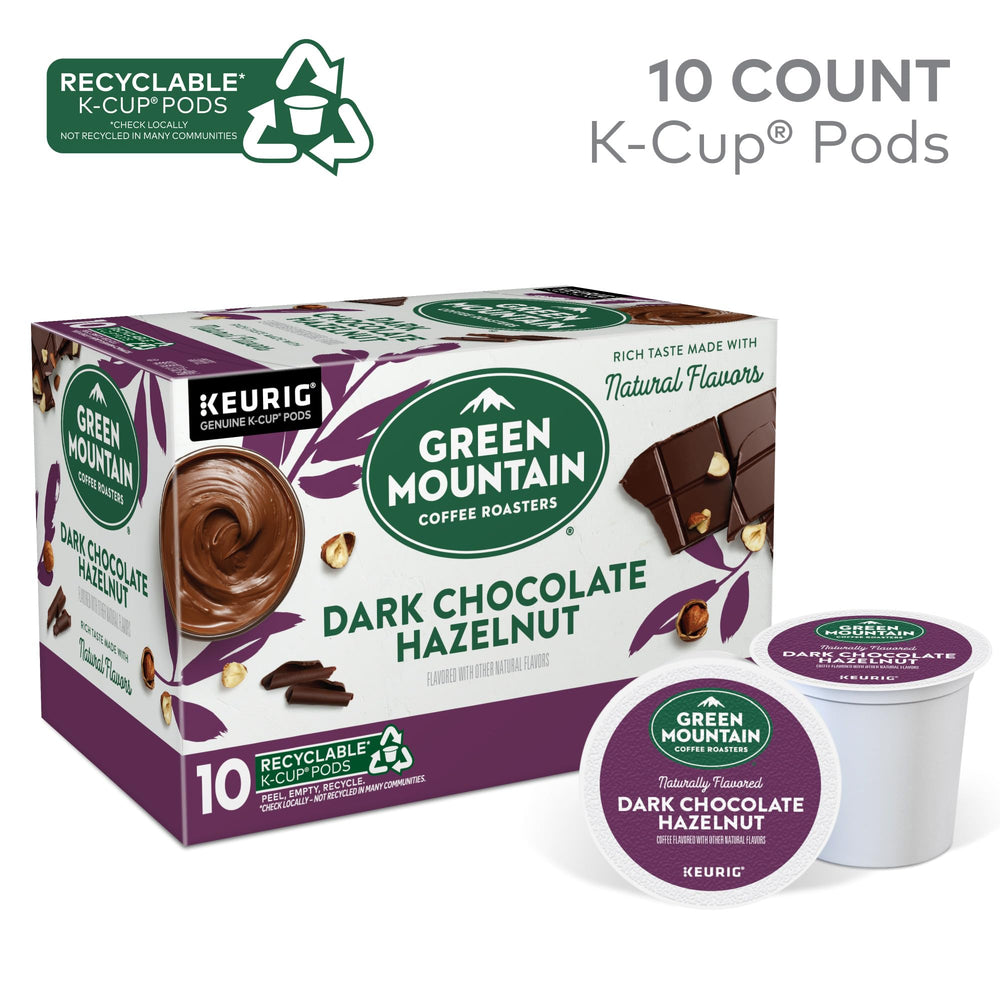Green Mountain Coffee Roasters single K-Cup pod top view, quick single-serve convenience