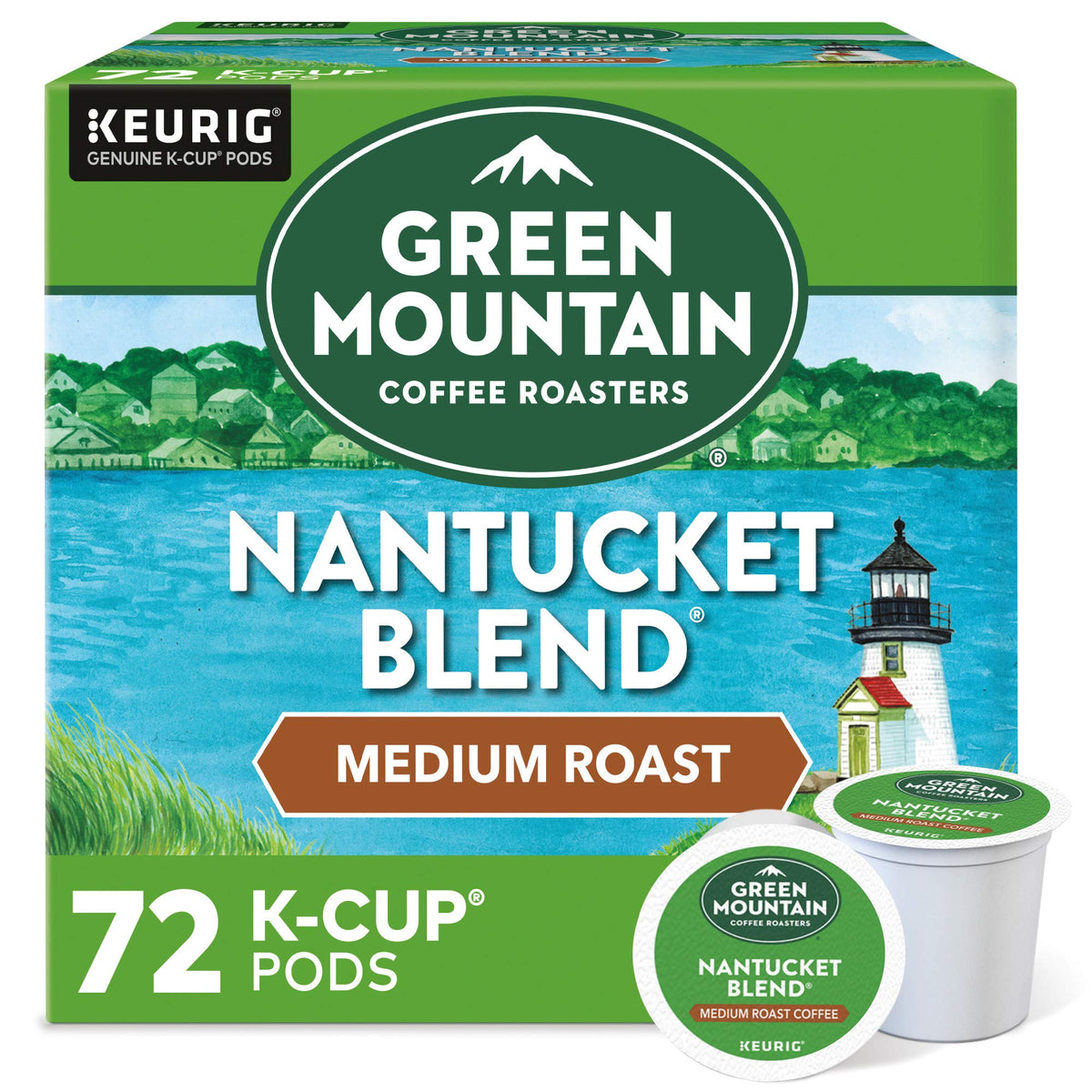 Green Mountain Coffee Roasters front packaging showing 72-count convenience
