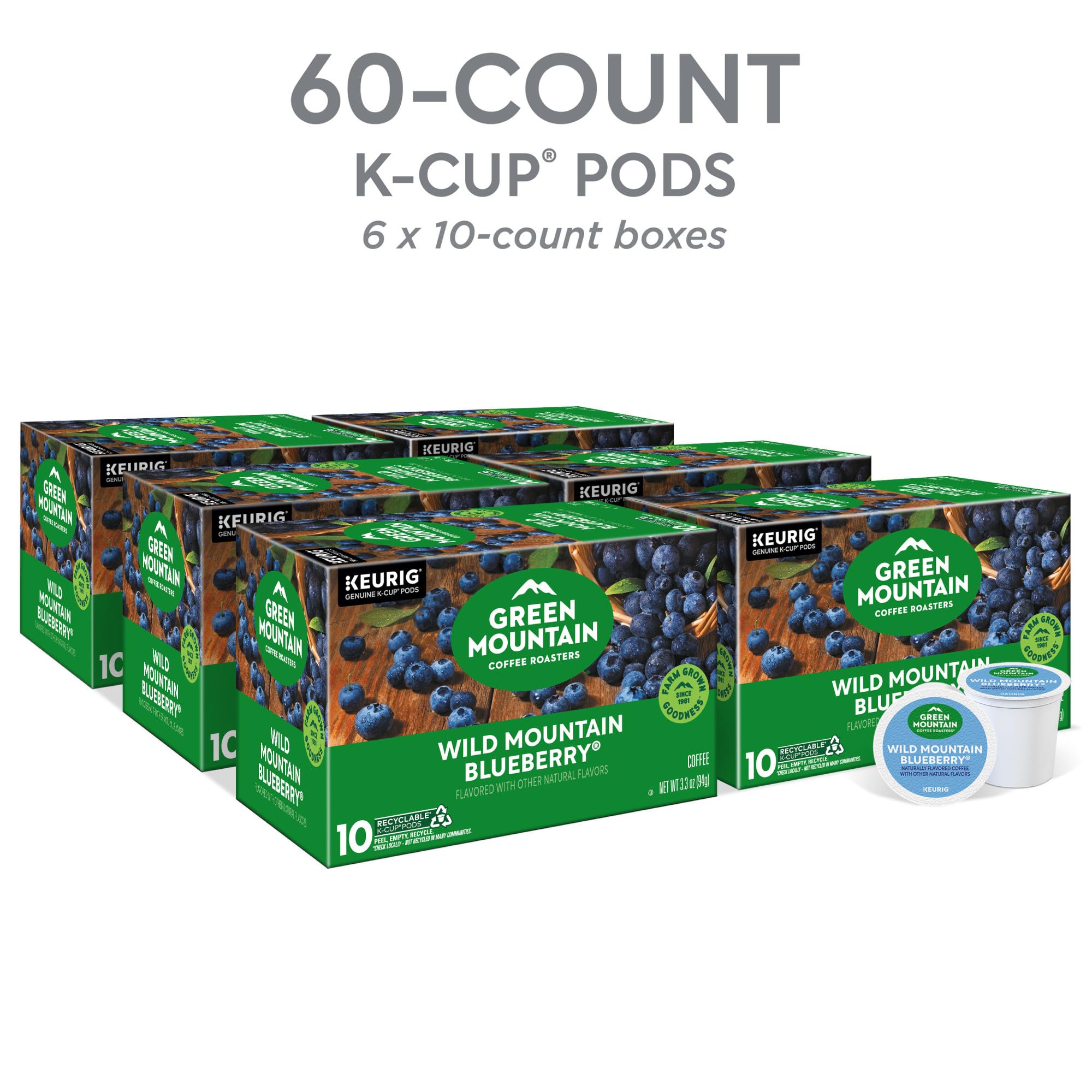 Green Mountain Coffee Roasters single K-Cup pod close-up showing sealed freshness