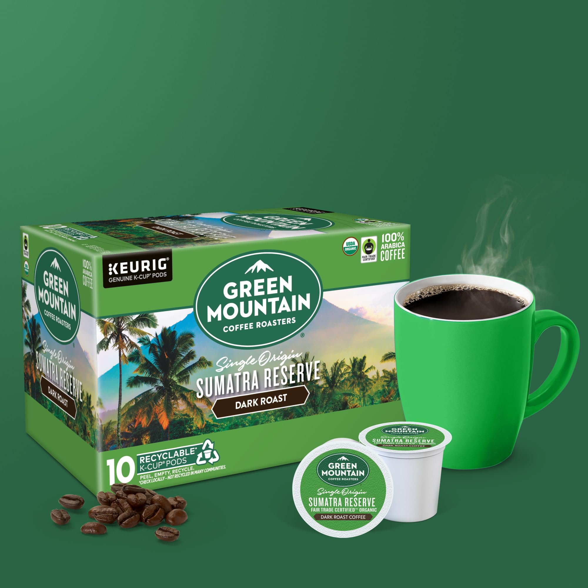 Product label and certifications for Green Mountain Coffee Roasters proving organic status