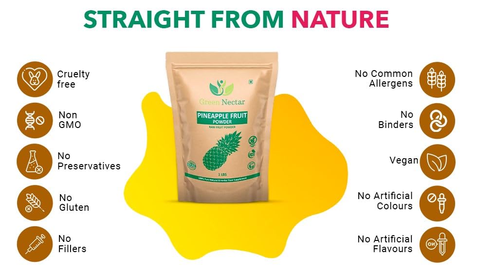 GREEN NECTAR powder blended into a smoothie for natural fruity flavor