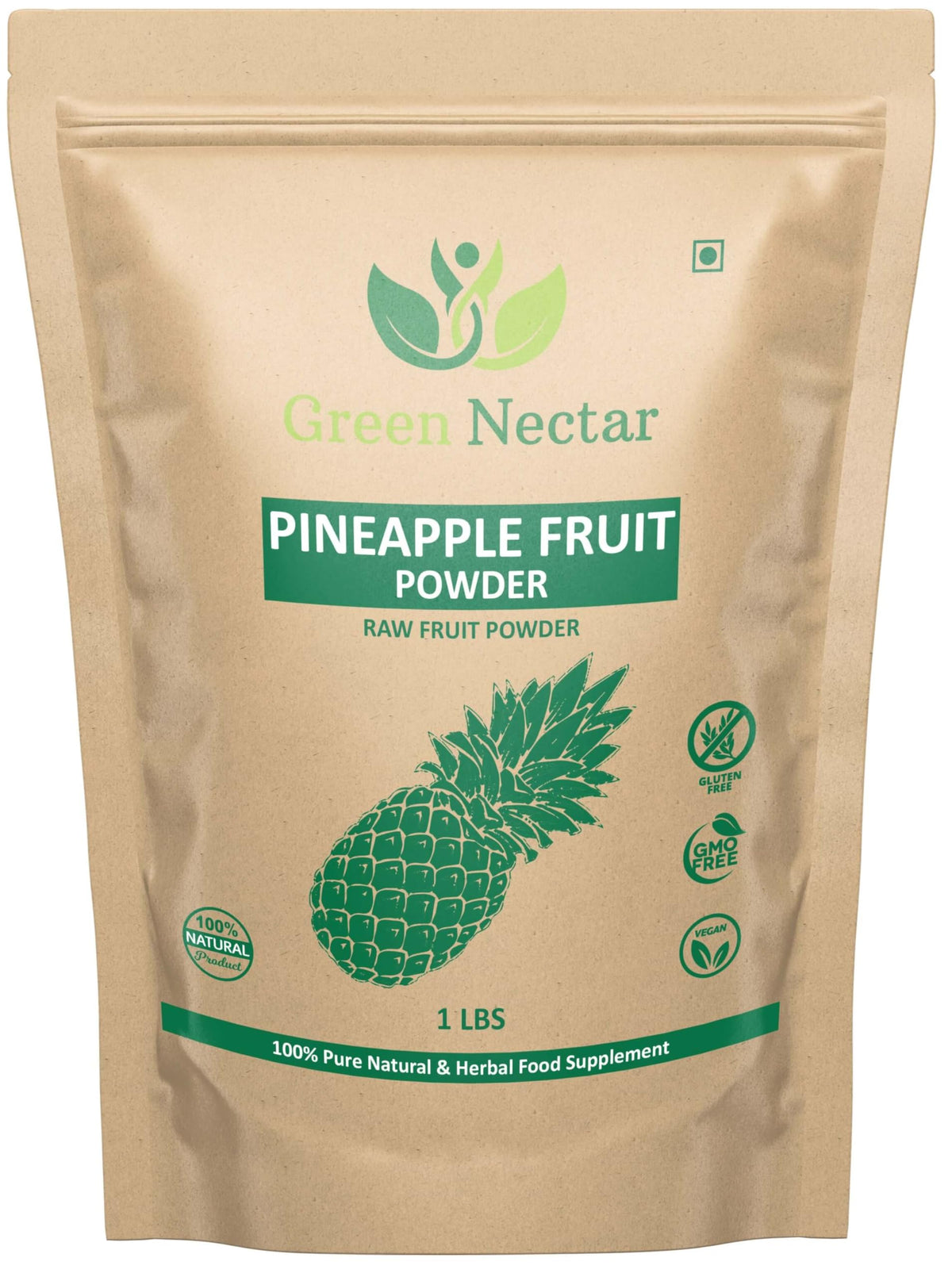 GREEN NECTAR front packaging showing 16oz pouch and branding benefits