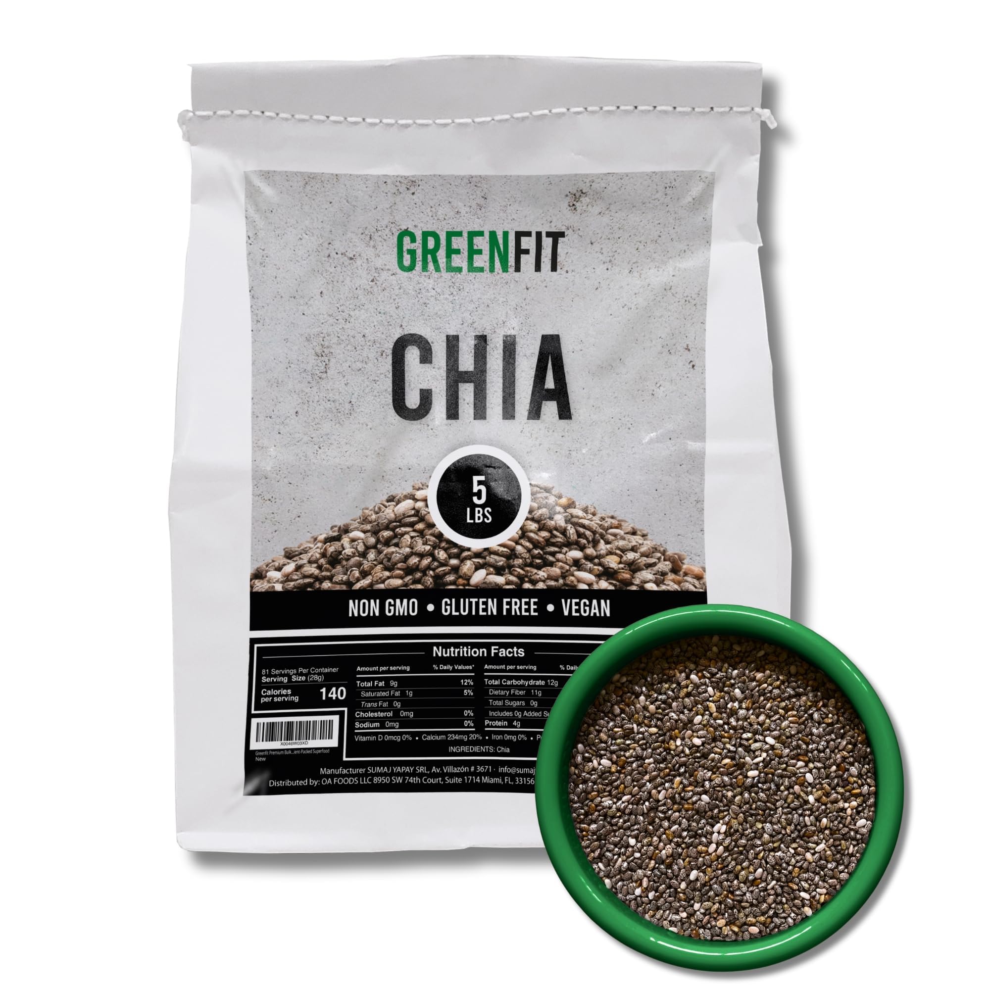 Greenfit 5 lb bag front view showing packaging and quantity benefit