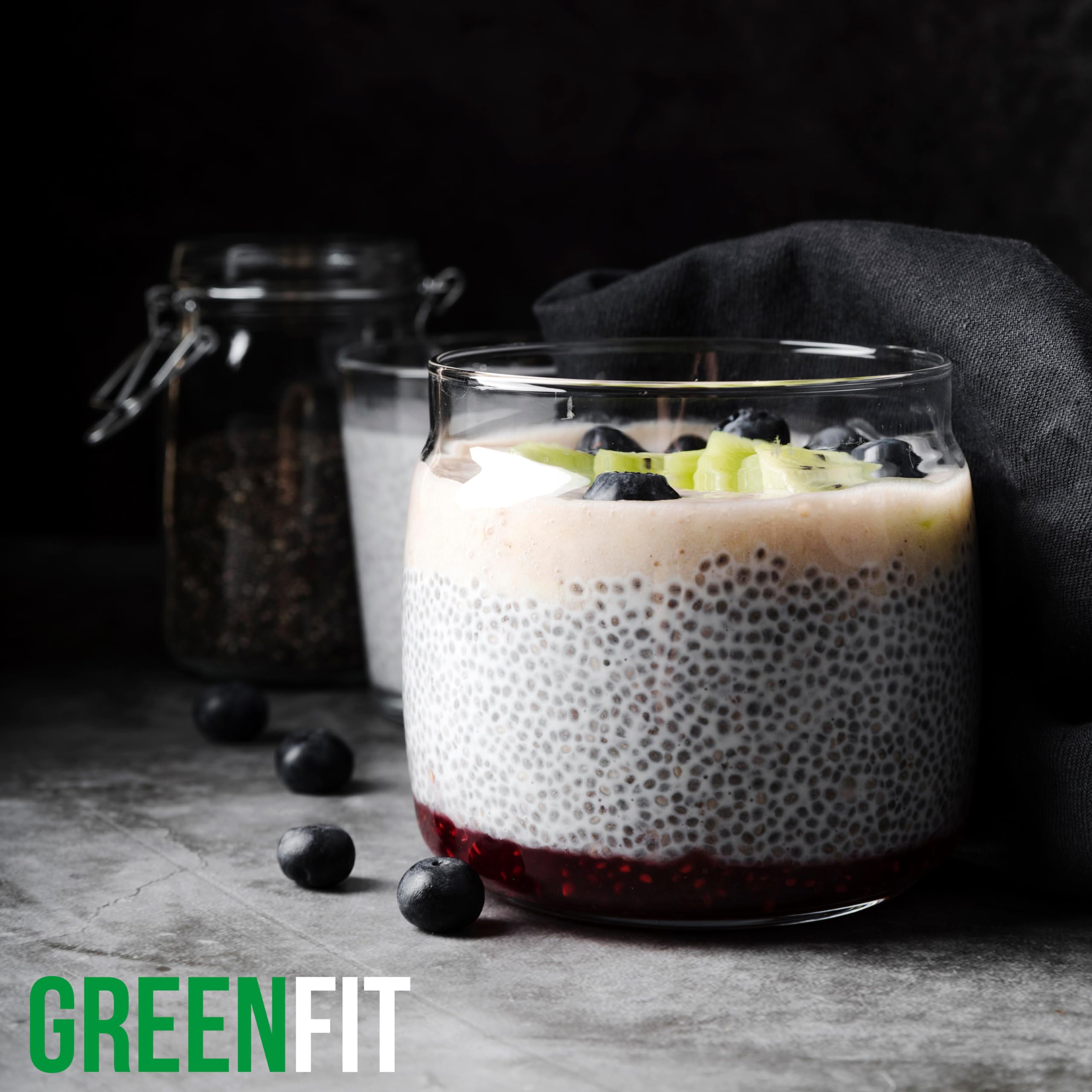 Greenfit seeds with measuring cup showing bulk quantity benefit