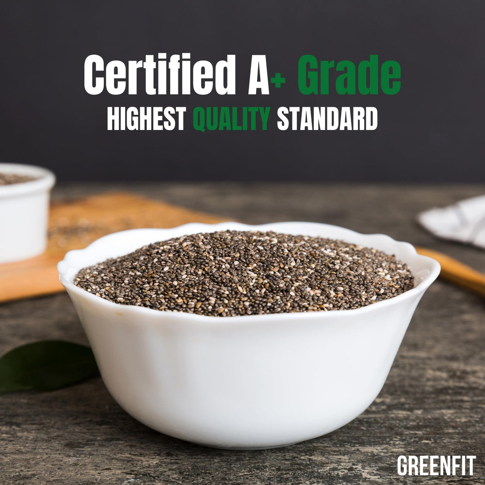 Greenfit spoon with measured chia portion for easy recipe use