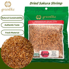 Greenlike close-up of dried sakura shrimp texture for flavor clarity