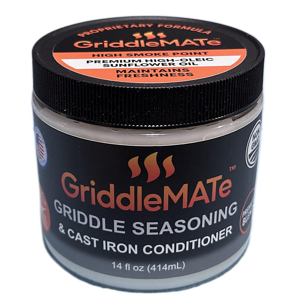 GriddleMATe front packaging showing block and brand for easy identification and storage