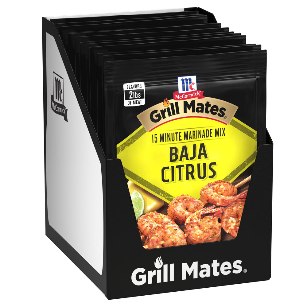 Grill Mates packet front view showing Baja Citrus branding and quick use benefit