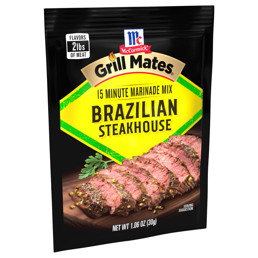 Grill Mates mix pouring close-up showing texture and particles for easy measuring and mixing
