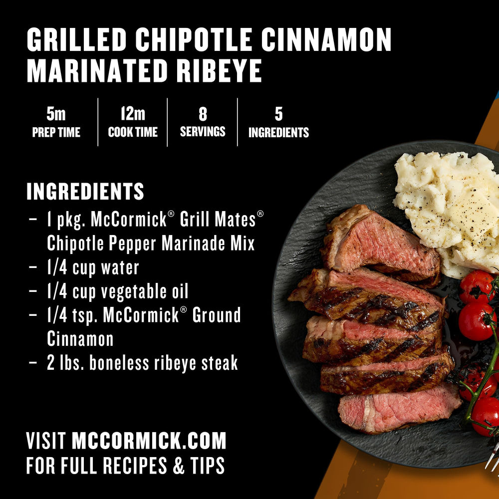 Ingredients staged with Grill Mates packet showing quick prep method