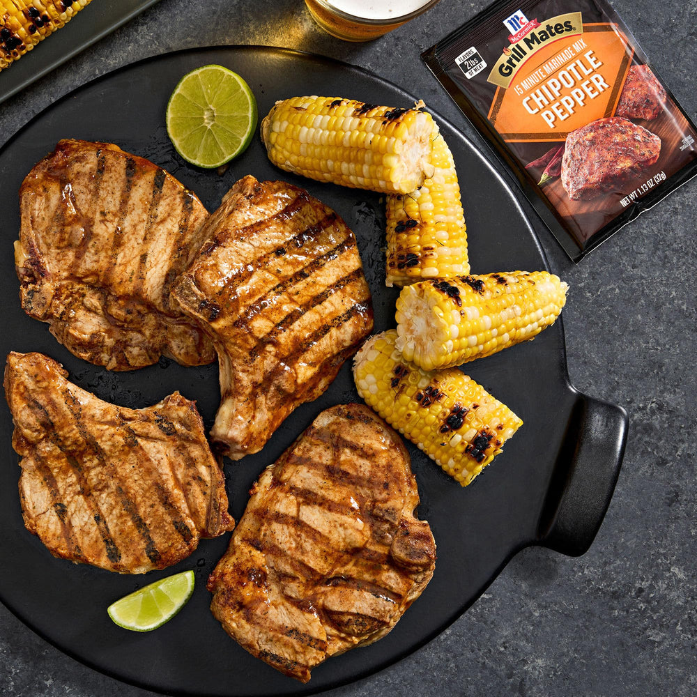 Grilled chicken skewers seasoned with Grill Mates chipotle for smoky flavor