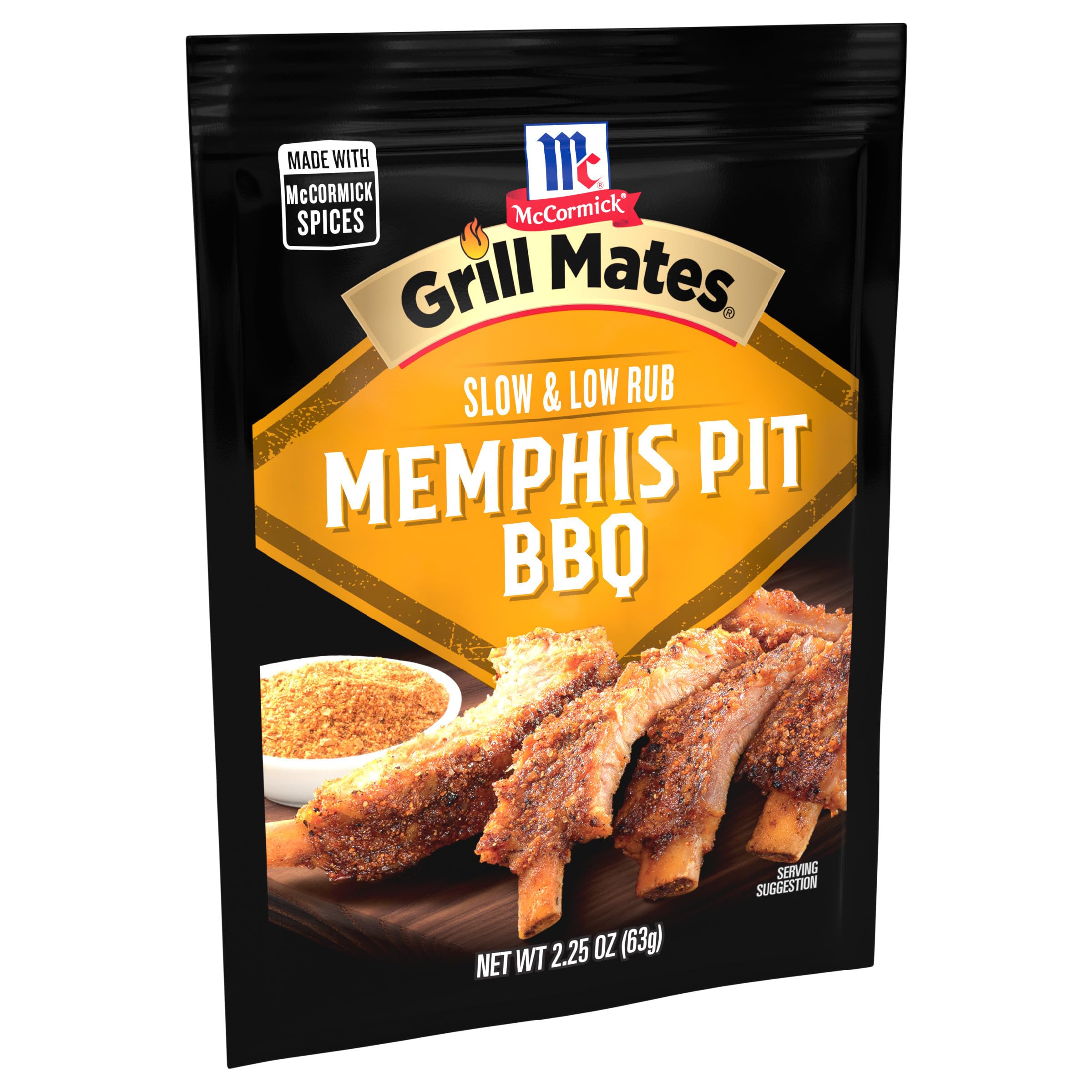 Close-up on Grill Mates label highlighting ingredients and brand trust