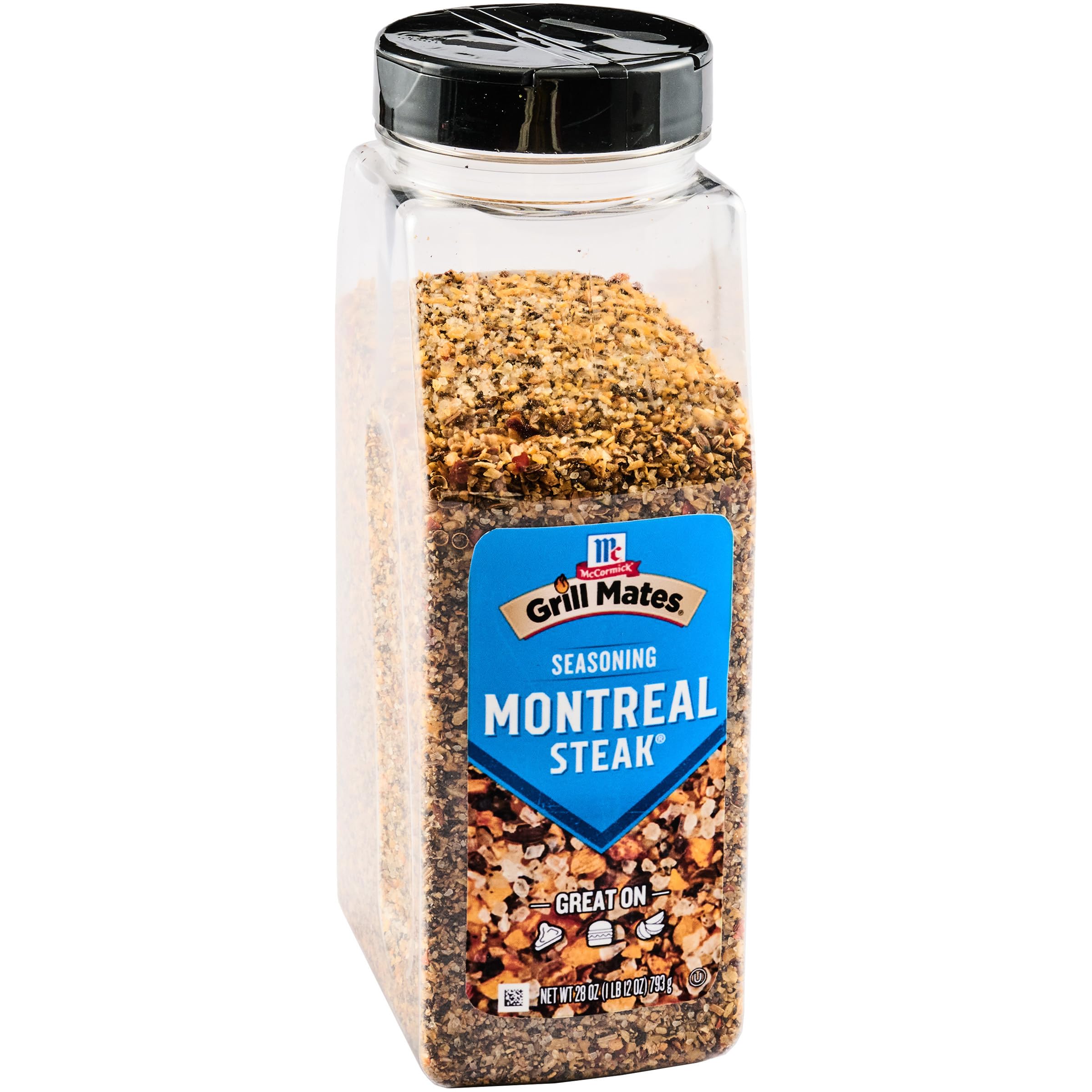 Grill Mates front packaging showing product and easy-grip bottle for consistent seasoning