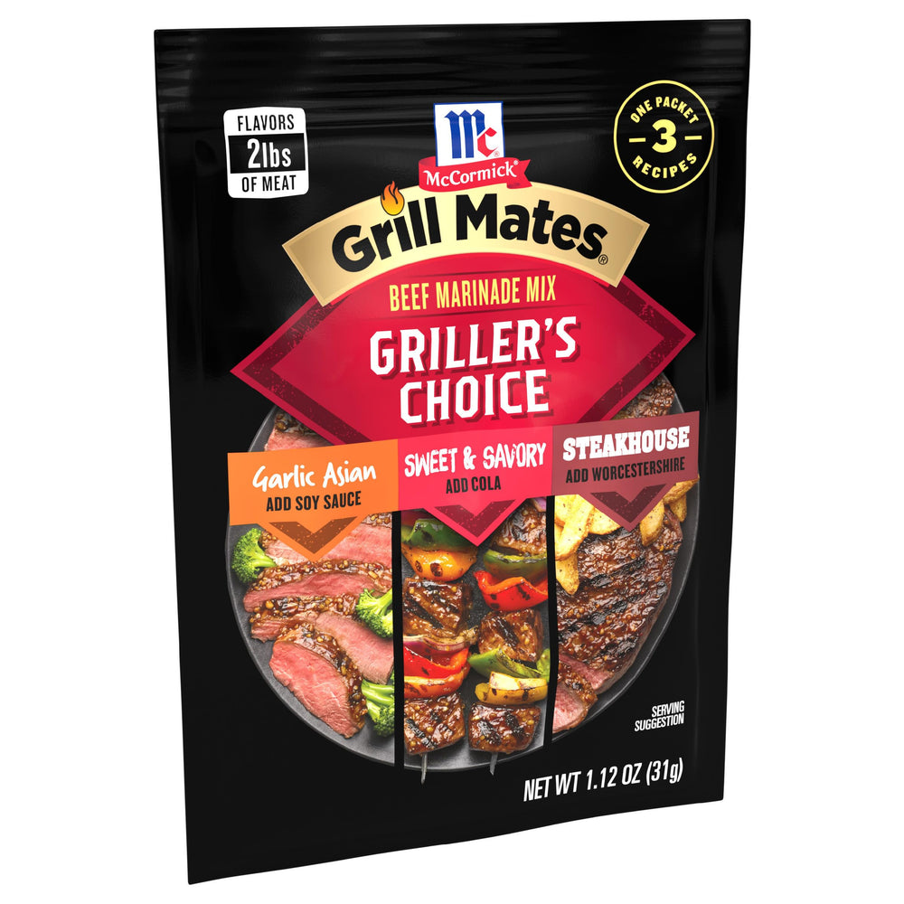 Grill Mates pouch close-up displaying clear recipe directions and convenience