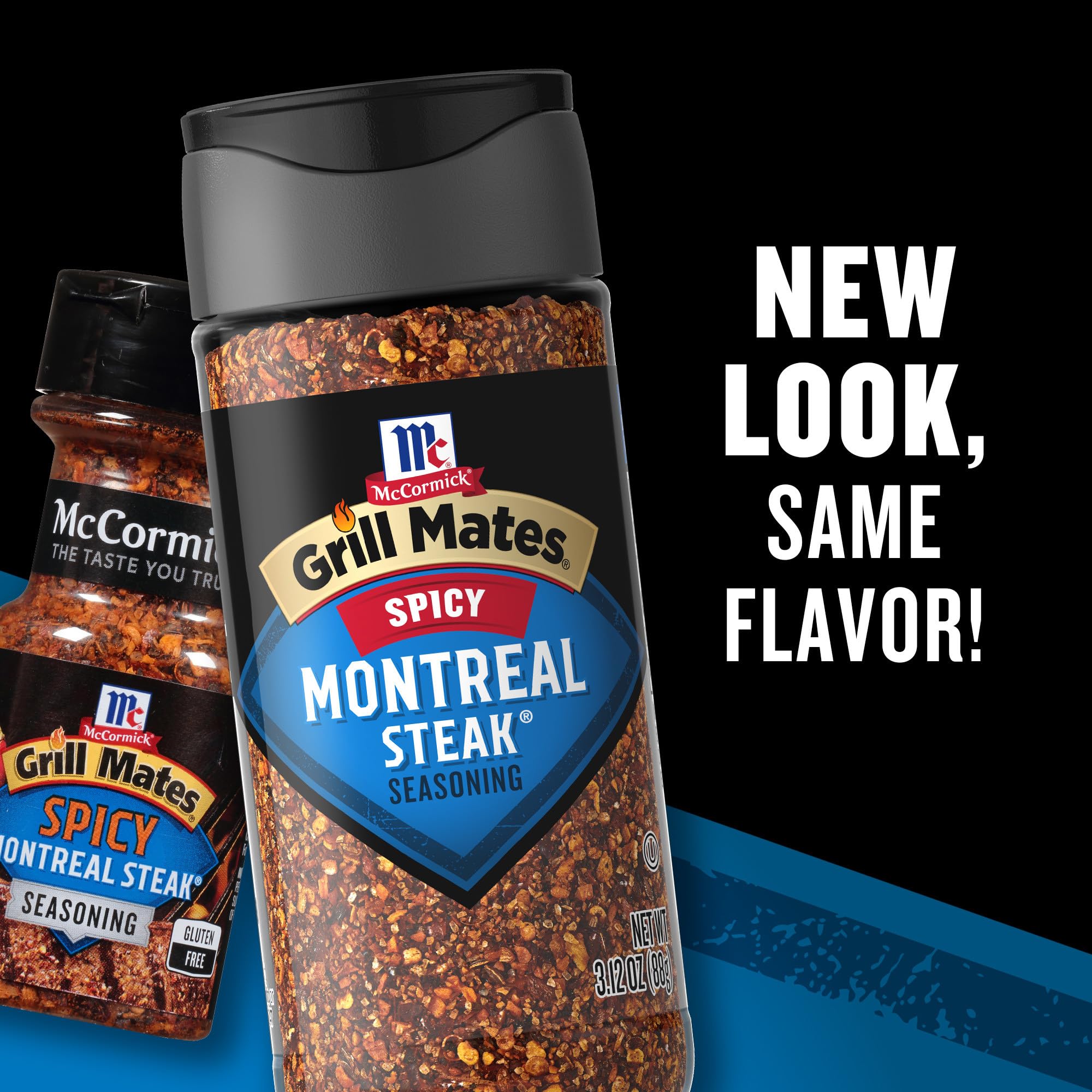 Grill Mates open jar revealing coarse spicy blend texture, easy-to-scoop seasoning