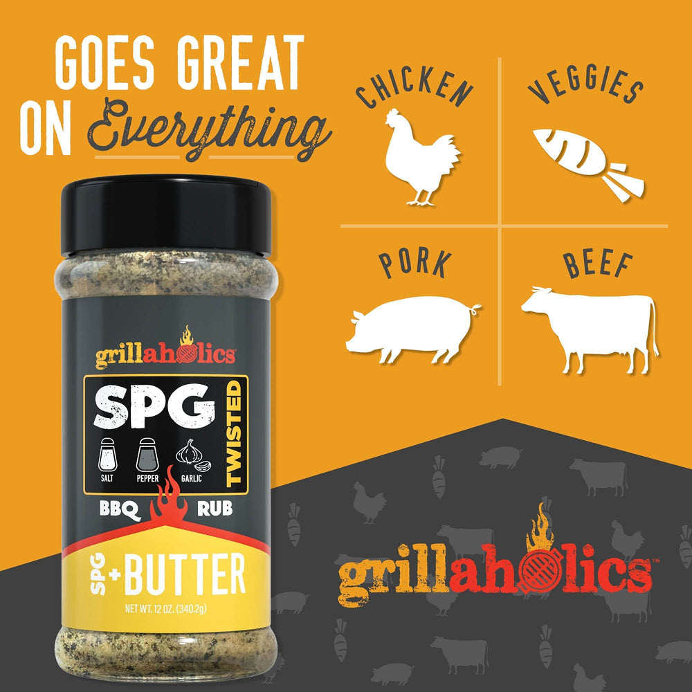 Close-up of ingredients for Grillaholics showing real butter and pepper benefit