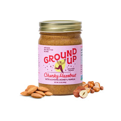 Ground Up front jar showing product and clean packaging for easy identification