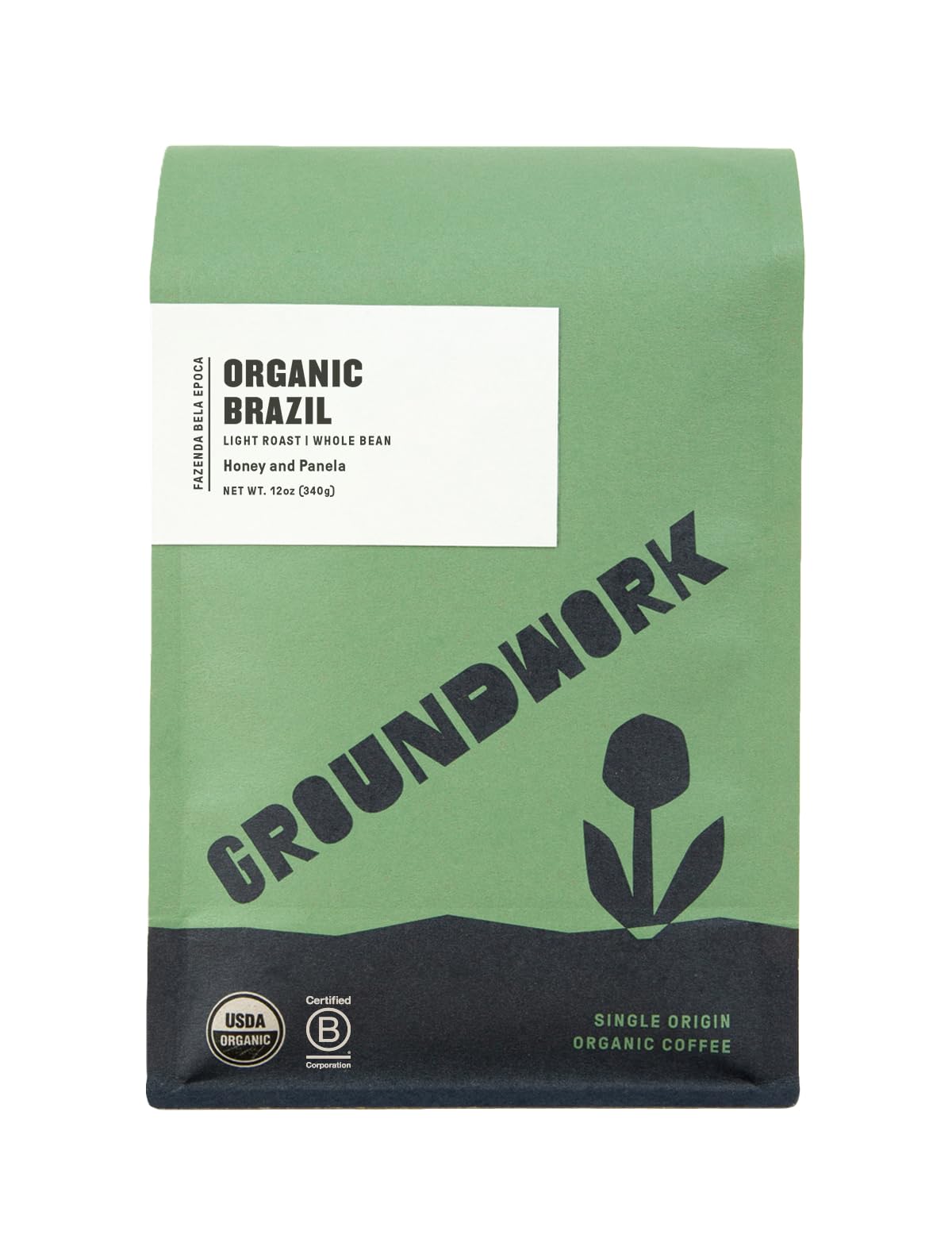 Groundwork front packaging showing 12 oz bag and freshness seal for confident purchase