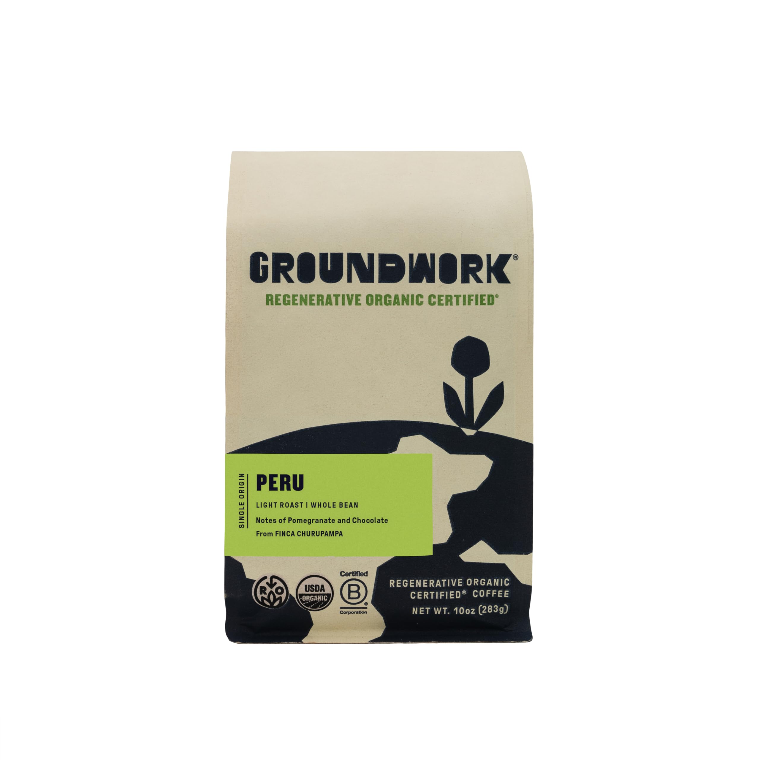 Groundwork front packaging showing organic label and bag design for clear identification