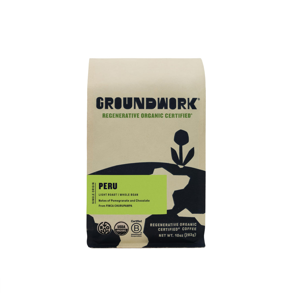 Groundwork front packaging showing organic label and bag design for clear identification