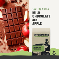 Groundwork open bag with whole beans highlighting grind-fresh benefit