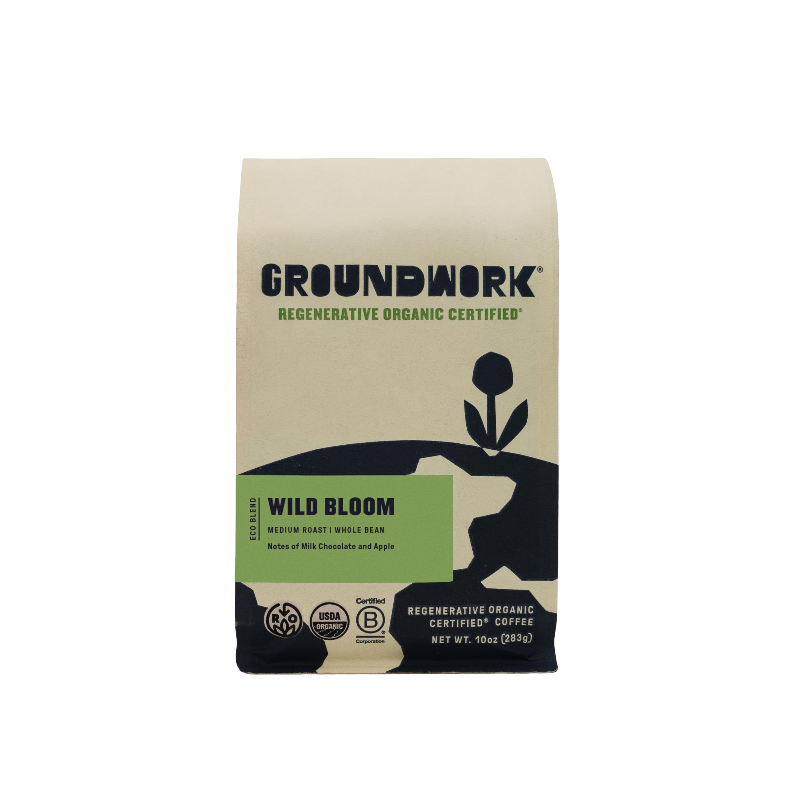 Groundwork front packaging showing 10oz bag and roast clarity benefit