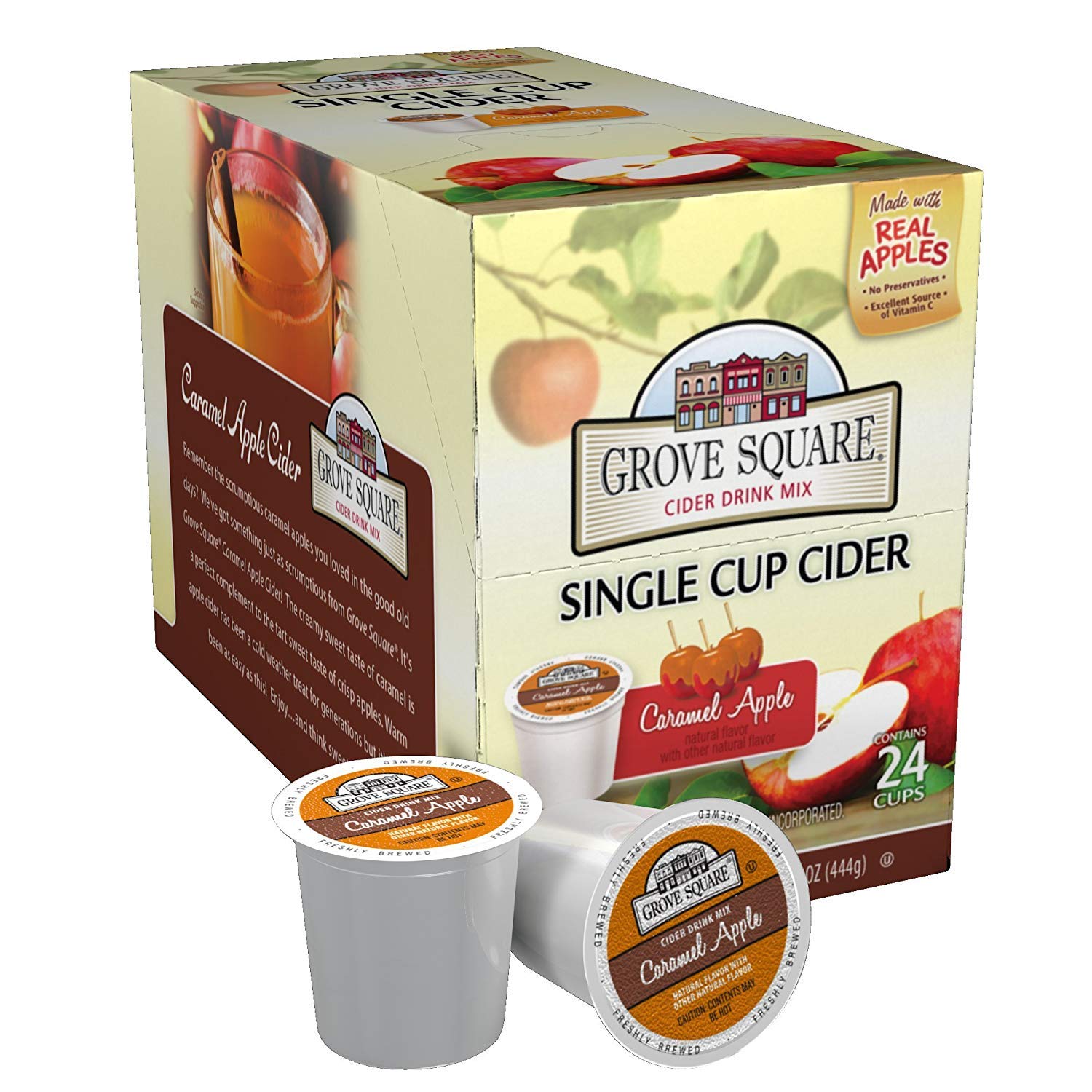 Grove Square front packaging showing 24-count pods and clear product benefit