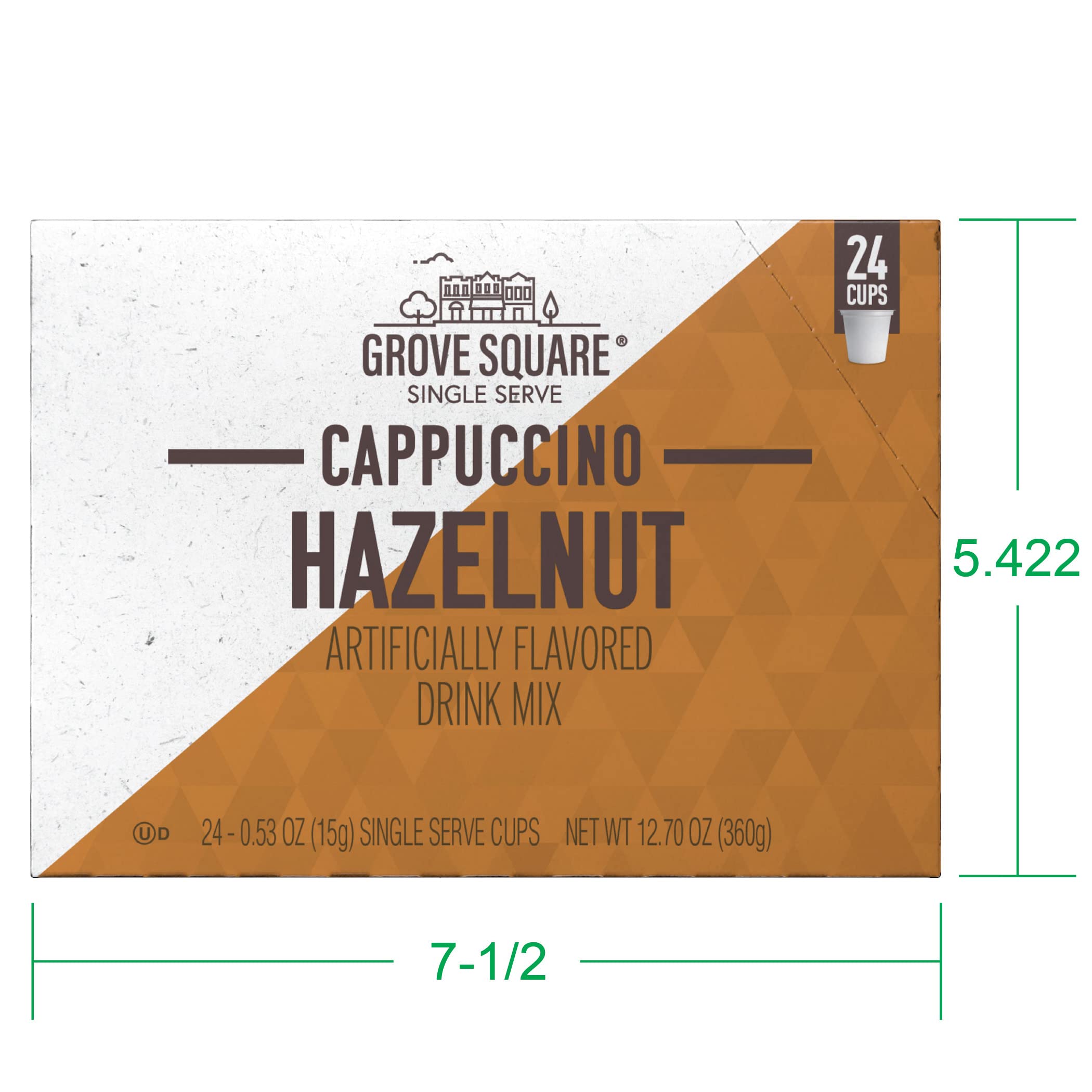Capsule next to ruler showing Grove Square pod size and brewer compatibility benefit